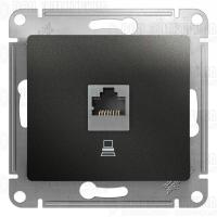 Розетка компьютерная 1-м Glossa RJ45 кат.5E механизм антрацит SE GSL000781K