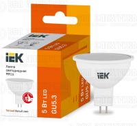 Лампа светодиодная Eco MR16 5Вт 3000К тепл. бел. GU5.3 450лм 230-240В IEK LLE-MR16-5-230-30-GU5