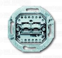 Розетка компьютерная + телефонная 2-м RJ11/12 + RJ45 ISDN кат.3 8/8п раздельно механизм ABB 2CKA000230A0243