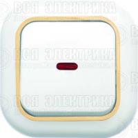 Выключатель 1-кл. СП Валентина 10А IP20 С16-068 с индикацией бел./зол. Кунцево 7646