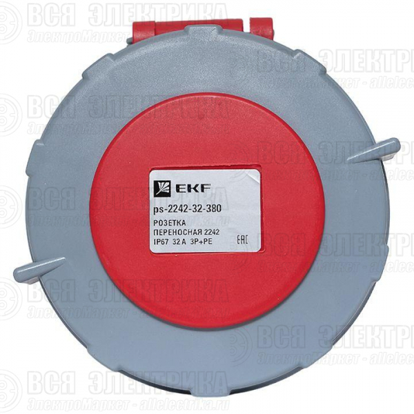 Розетка переносная 2242 3Р+РЕ 32А 380В IP67 PROxima EKF ps-2242-32-380