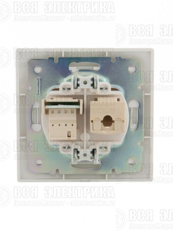 Розетка компьютерная + телефонная 2-м СП Mira RJ45 + RJ11 бел./бел. LEZARD 701-0202-143