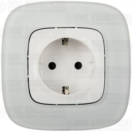 Розетка 1-м СП Valena Allure 16А IP2X 250В 2P+E безвинтов. клеммы с лицев. панелью механизм бел. Leg 753721
