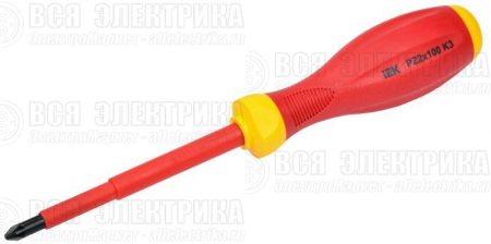 Отвертка диэлектрическая крестовая PZ2х100 K3 1000В ARMA2L 3 IEK A2L3-SC30-K3-PZ-20-100
