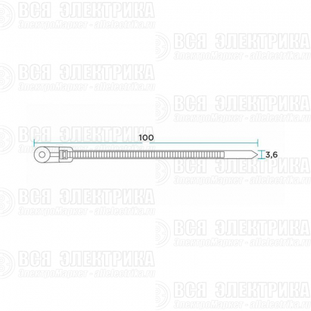 Хомут кабельный 3.6х100 под винт нейл. черн. (уп.100шт) Rexant 07-0105