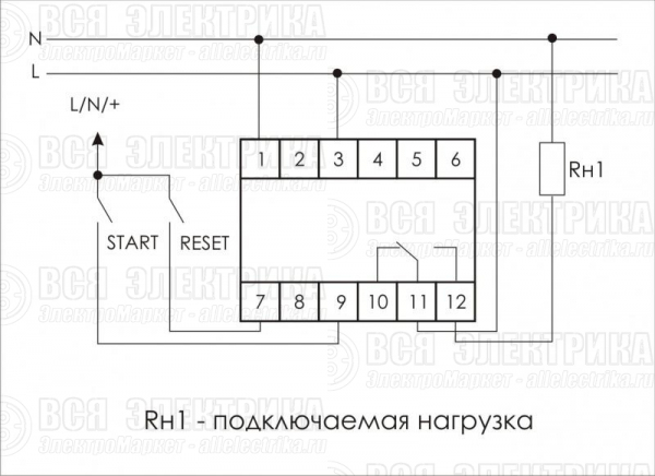 Реле времени PCS-516 8А 230В 1 перекл. IP20 многофункц. вход: START/RESET монтаж на DIN-рейке (аналог РВО-1М) F&F EA02.001.013