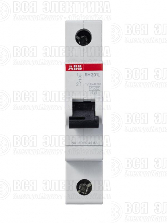 Выключатель автоматический модульный 1п C 6А 4.5кА SH201L C6 ABB 2CDS241001R0064
