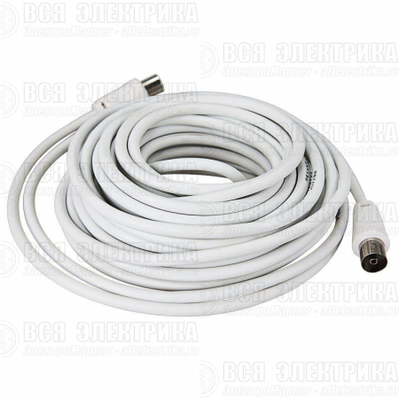 Шнур TV Plug - TV Jack 10м бел. Rexant 18-0007