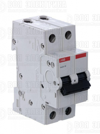 Выключатель автоматический модульный 2п C 63А 4.5кА Basic M BMS412C63 ABB 2CDS642041R0634