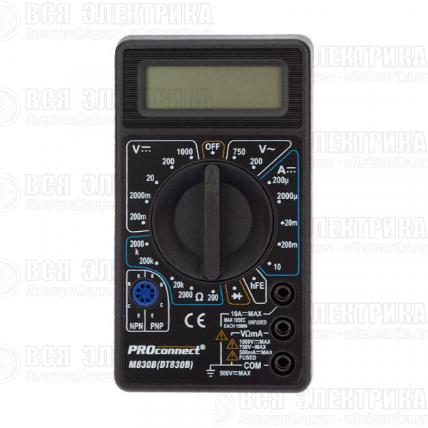 Мультиметр портативный M830B (DT830B) PROCONNECT 13-3011
