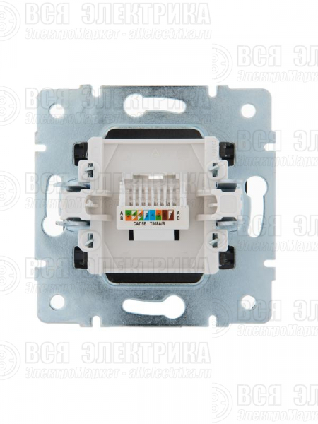 Розетка компьютерная 1-м СП Karina RJ45 механизм черн. бархат LEZARD 707-4288-139