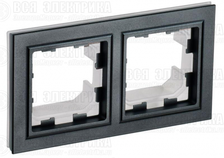 Рамка 2-м IP44 BRITE РУ-2-БрЧ-44 черн. IEK BR-M22-44-K02