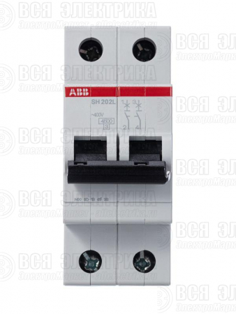 Выключатель автоматический модульный 2п C 63А 4.5кА SH202L C63 ABB 2CDS242001R0634