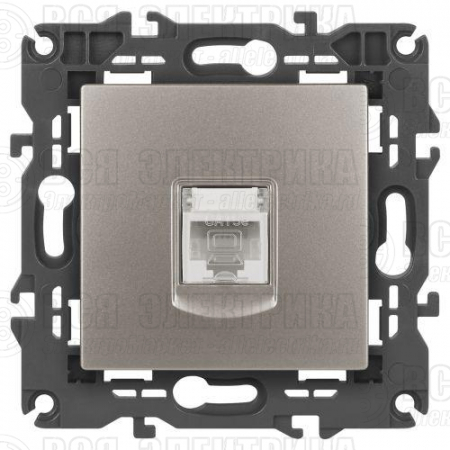 Розетка компьютерная Elegance 14-3107-16 RJ45 титан Эра Б0065764