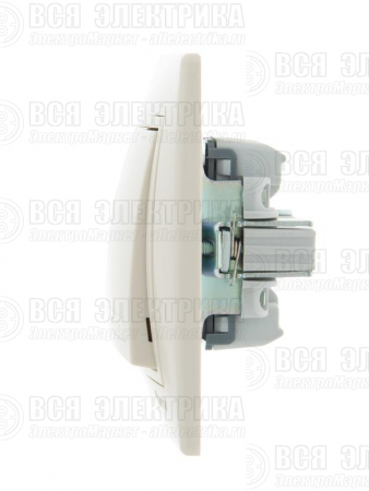 Выключатель 2-кл. СП Mira 10А IP20 со вставкой крем. LEZARD 701-0303-101