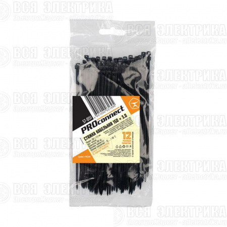 Хомут кабельный 2.5х150 нейл. черн. (уп.100шт) PROCONNECT 57-0151