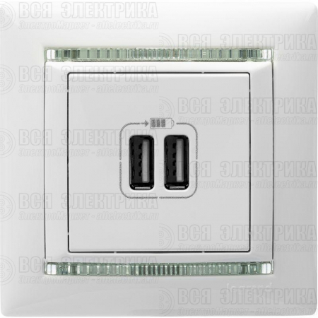 Розетка USB 2-м СП Valena бел. Leg 770470