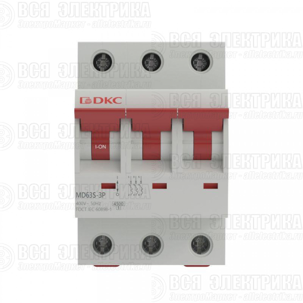 Выключатель автоматический модульный 3п C 10А 4.5кА YON max MD63S YON MD63S-3PC10