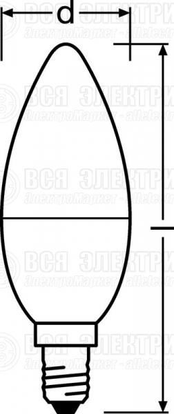 Лампа светодиодная LED Value LVCLB60 7SW/865 7Вт свеча матовая E14 230В 10х1 RU OSRAM 4058075579033
