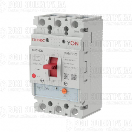 Выключатель автоматический MGS160 3P 100-125A 36kA YON MGS160N-3TAMF0125