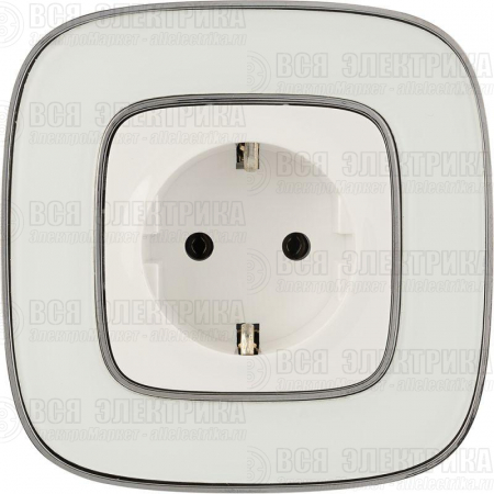Розетка 1-м СП Valena Allure 16А IP2X 250В 2P+E безвинтов. клеммы с лицев. панелью механизм бел. Leg 753721