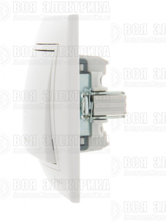 Переключатель проходной 1-кл. СП Mira 10А IP20 с бел.вставкой бел. LEZARD 701-0202-105