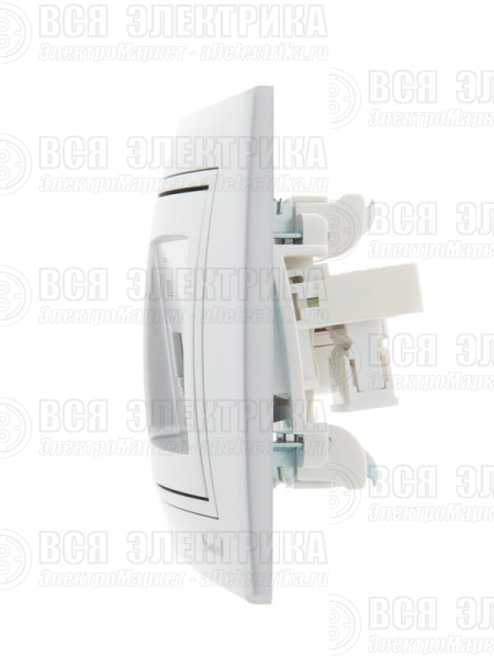 Розетка компьютерная + телефонная 2-м СП Mira RJ45 + RJ11 сер. метал. LEZARD 701-1010-143