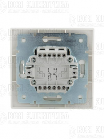 Переключатель проходной 2-кл. СП Mira 10А IP20 с бел.вставкой бел. LEZARD 701-0202-106