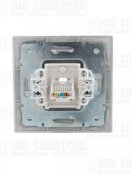 Розетка компьютерная 1-м СП Mira RJ45 сер. метал. LEZARD 701-1010-139