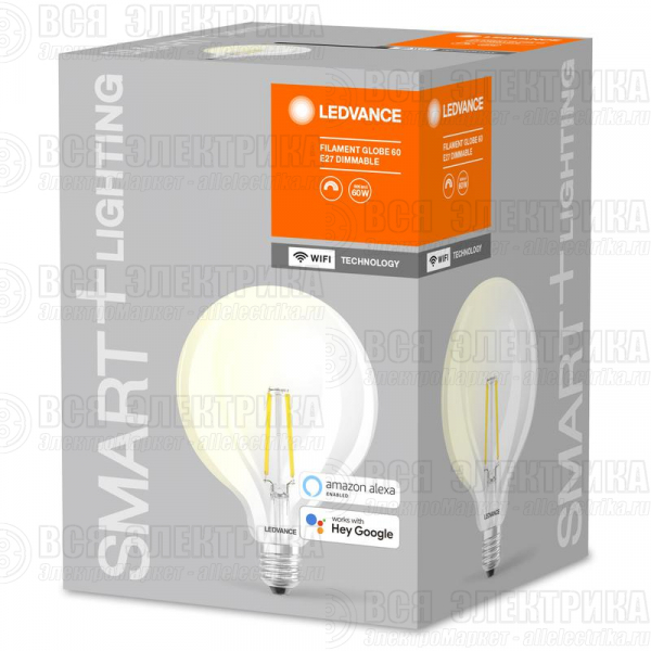 Лампа светодиодная SMART+ Filament Globe Dimmable 60 5.5Вт E27 LEDVANCE 4058075528291