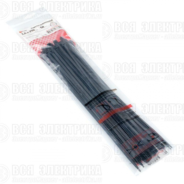Хомут P6.6 3.6x250 FlexLock стандартный черн. (уп.50шт) PROxima EKF plc-fl-ctsb-3.6x250-r
