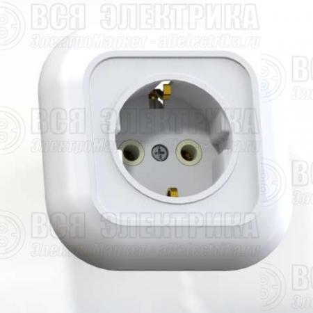 Розетка 1-м СП Валентина РС16-635 16А IP20 с заземл. бел./зол. Кунцево 7654