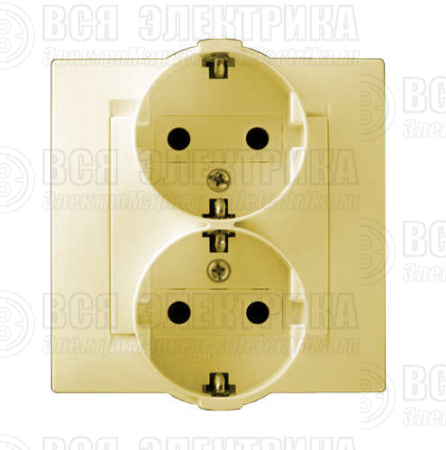 Розетка 2-м СП Simon15 16А IP20 250В с заземл. винт. клеммы сл. кость Simon 1590459-031