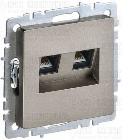 Розетка компьютерная двойн. СП RJ45 кат.5E BRITE РК10-2-БрШ механизм шампань IEK BR-K20-1-K37