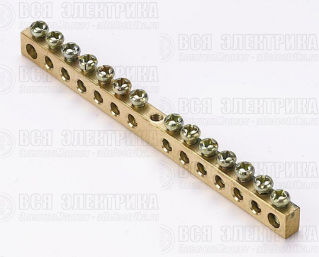 Шина нулевая 14 групп/крепеж по центру 6х9мм DEKraft 32003DEK