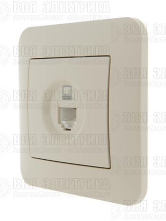 Розетка компьютерная 1-м СП Karina RJ45 механизм крем. LEZARD 707-0388-139