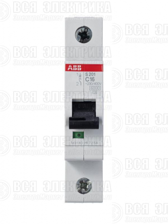 Выключатель автоматический модульный 1п C 16А 6кА S201 C16 ABB 2CDS251001R0164