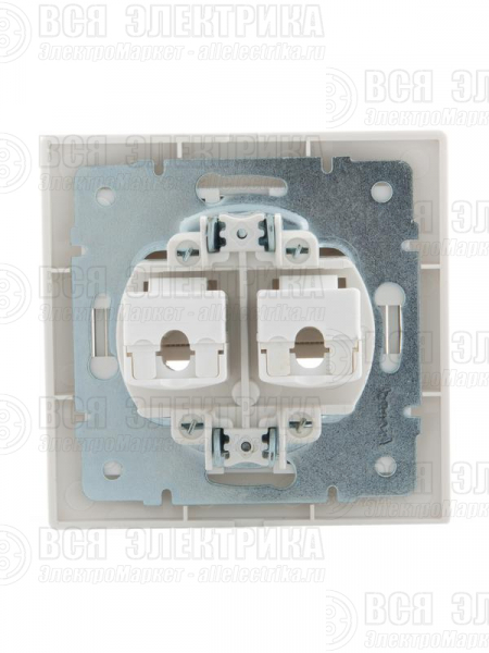 Розетка компьютерная 2-м СП Mira RJ45 бел./бел. LEZARD 701-0202-141
