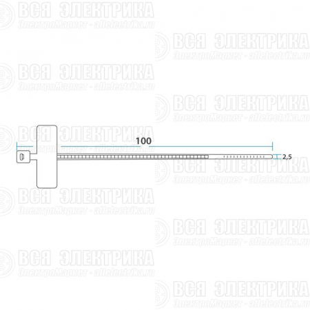 Хомут кабельный 2.5х100 под маркер нейл. бел. (уп.100шт) Rexant 07-0106
