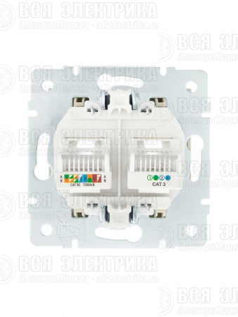 Розетка компьютерная + телефонная 1-м СП Vesna механизм крем. LEZARD 742-0388-143