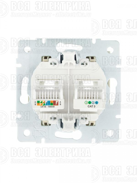 Розетка компьютерная + телефонная 1-м СП Vesna механизм крем. LEZARD 742-0388-143