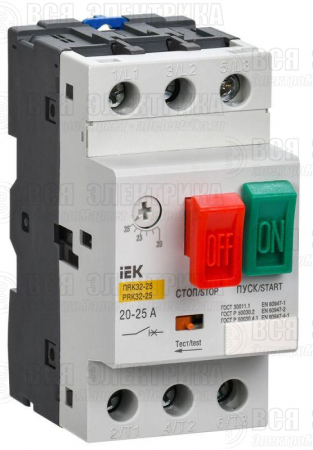 Пускатель ПРК32-2.5 In2.5А Ir1.6-2.5А Ue 660В KARAT IEK DMS11-D25