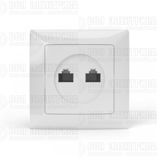 Розетка компьютерная 2-м СП AVA в сборе бел. TOKOV LIGHT TKL-AV-RC2-C01
