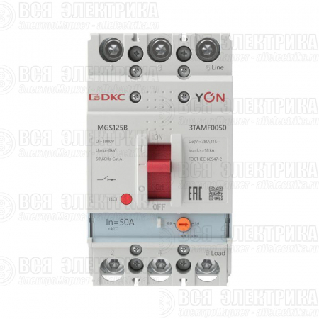 Выключатель автоматический MGS125 3P 40-50A 18kA YON MGS125B-3TAMF0050