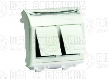 Розетка компьютерная 2-м СП 2мод. Brava RJ45 кат.6 бел. DKC 76452B