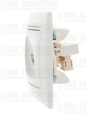 Розетка компьютерная + телефонная 2-м СП Mira RJ45 + RJ11 бел./бел. LEZARD 701-0202-143