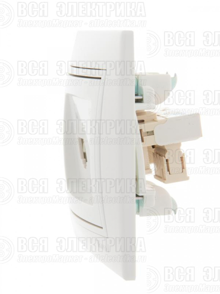 Розетка компьютерная + телефонная 2-м СП Mira RJ45 + RJ11 бел./бел. LEZARD 701-0202-143
