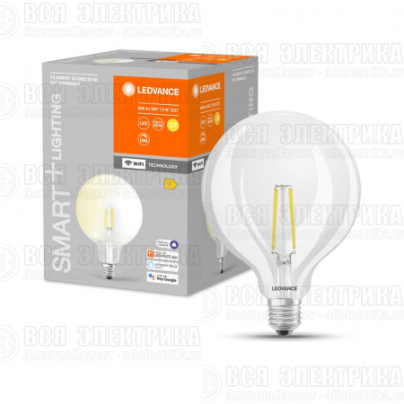 Лампа светодиодная SMART+ Filament Globe Dimmable 60 5.5Вт E27 LEDVANCE 4058075528291