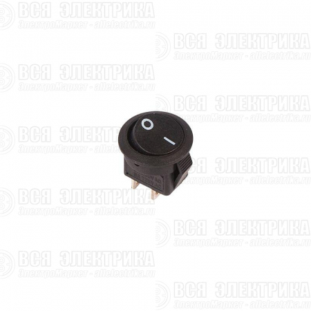 Выключатель клавишный 250В 3А (2с) ON-OFF круглый черн. Micro (RWB-105; SC-214) Rexant 36-2510