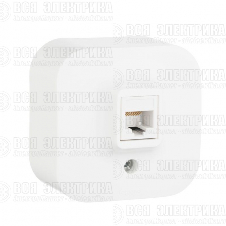 Розетка компьютерная 1-м ОП Quteo RJ45 кат.5E UTP бел. Leg 782224